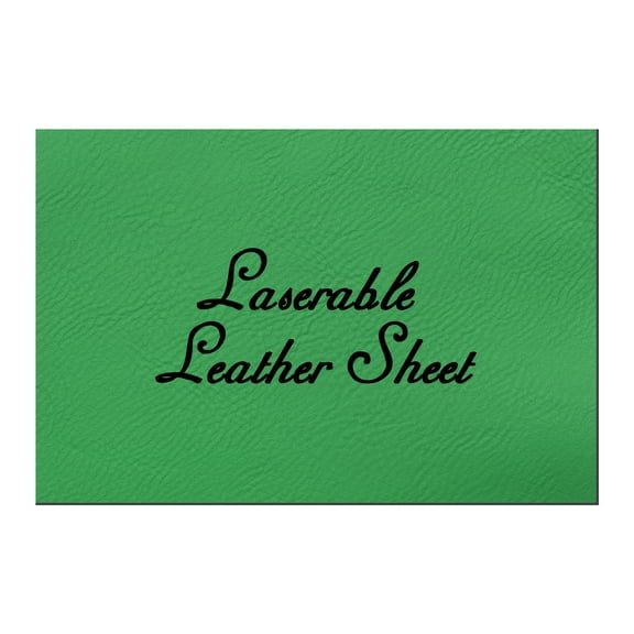 Uxcell Laserable Leather Sheets 18" x 12" x 0.04" Engraving Leatherette Sheets with Heat Press Laserable Leather Hat Patch for DIY Caps Jackets Backpacks, Green/Black