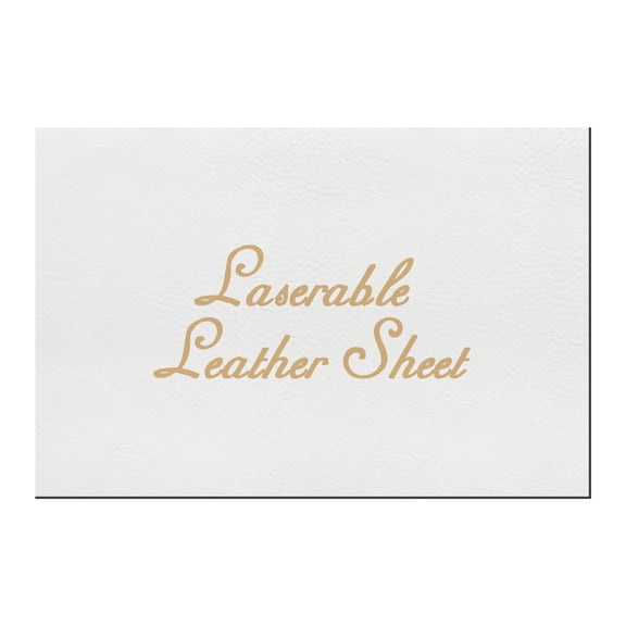 Uxcell Laserable Leather Sheets 18" x 12" x 0.04" Non-Adhesive Engraving Leatherette Sheets Laserable Leather Hat Patch for DIY Caps Jackets Backpacks Clothing, White/Gold