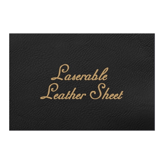 Uxcell Laserable Leather Sheets 18" x 12" x 0.04" Non-Adhesive Engraving Leatherette Sheets Laserable Leather Hat Patch for DIY Caps Jackets Backpacks Clothing, Black/Gold