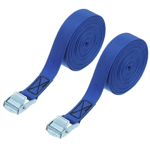 Uxcell Lashing Strap with Buckles, Cam Buckle Tie Down Straps for Cargo, Kayak, and Bicycles Blue 18ft