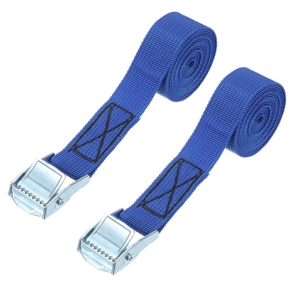 Uxcell Lashing Strap with Buckles, Cam Buckle Tie Down Straps for Cargo, Kayak, and Bicycles Blue 5ft