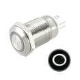 thumbnail image 1 of Uxcell Latching Metal Push Button Switch 12mm Mounting Dia 1NO 3-6V White LED Light, 1 of 5