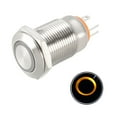thumbnail image 1 of Uxcell Latching Metal Push Button Switch 12mm Mounting Dia 1NO 3-6V Yellow LED Light, 1 of 5