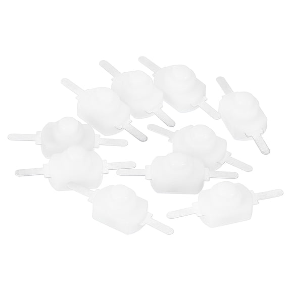 Uxcell Latching Push Button Switch, 10 Pcs Straight Pin On/Off Self Lock DC 30V 1A Micro Control Switch, White