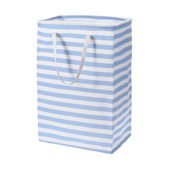 Uxcell Laundry Basket, Large Collapsible Laundry Hamper Clothes Hamper for Bathroom Bedroom Dorm Blue Stripe