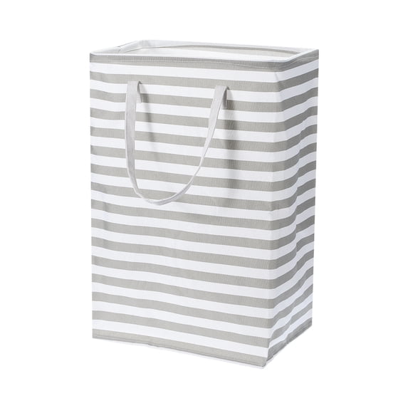 Uxcell Laundry Basket, Large Collapsible Laundry Hamper Clothes Hamper for Bathroom Bedroom Dorm Grey Stripe