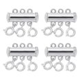 thumbnail image 1 of Uxcell Layering Necklace Clasp 4Pack 3 Strands Slide Magnetic Tube Lock Clasp, Silver, 1 of 6