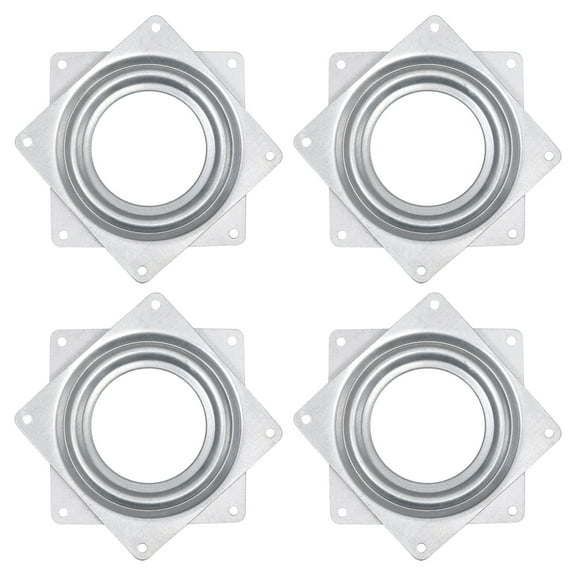 Uxcell Lazy Susan Hardware, 4Pack 3 Inch Iron Square Ball Bearing Rotating Swivel Plate for DVD Tower, Bookshelf(Silver)