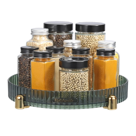 Uxcell Lazy Susan Turntable Organizer Rotating Spice Rack Suitable for Kitchen Pantry, Furniture, Countertops, Green