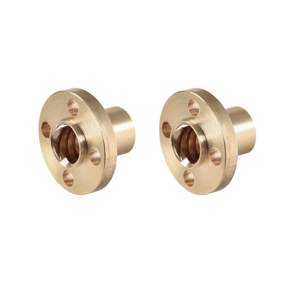 Uxcell 8mm Pitch 2mm Flange Trapezoidal T8 Screw Brass Nut for 3D Printer 2Pcs