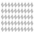 thumbnail image 1 of Uxcell Leaf Pendants, 100 Pack Metal Tree Leaf Beads Bulk Leaves Charm for Jewelry Making Style 12, Silver, 1 of 5