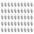 thumbnail image 1 of Uxcell Leaf Pendants, 100 Pack Metal Tree Leaf Beads Bulk Leaves Charm for Jewelry Making Style 8, Silver, 1 of 5