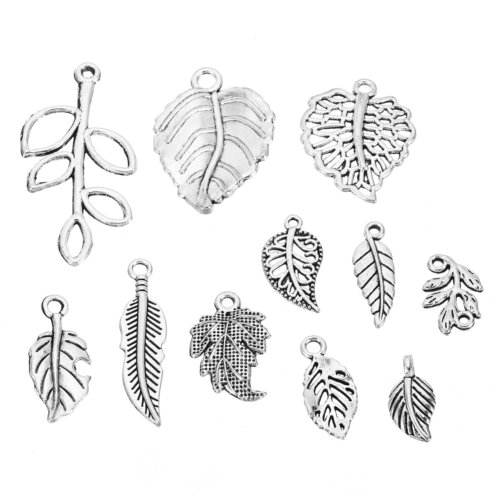 PATIKIL 100 Pack Leaf Pendants - Gold Tone Metal Leaf Charms For Jewelry Making, Bracelets, Necklaces, Keychains - View #5