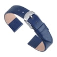 thumbnail image 1 of Uxcell Genuine Leather Band Smooth Flat Leather Watch Strap for Men and Women Dark Blue/Silver Tone 18mm, 1 of 7