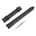 thumbnail image 1 of Uxcell Leather Band Embossed 15mm Black Leather Watch Strap with Installation Tool, 1 of 6