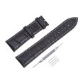 thumbnail image 1 of Uxcell Leather Band Embossed 20mm Black Leather Watch Strap with Spring Bar Pins, 1 of 6