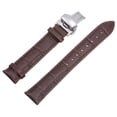 thumbnail image 1 of Uxcell Cowhide Leather Band Deployment Buckle Watch Strap 23mm Leather Strap, Brown, Silver, 1 of 7