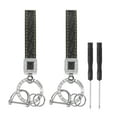 thumbnail image 1 of Leather Car Keychain, Microfiber Leather Bling Wristlet Keychains Key Fob Holder Black 2 Pcs, 1 of 7