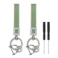 thumbnail image 1 of Leather Car Keychain, Microfiber Leather Bling Wristlet Keychains Key Fob Holder Green 2 Pcs, 1 of 7