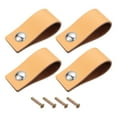 thumbnail image 1 of Uxcell Leather Drawer Pulls, 2.5" 4Pack Leather Furniture Handles Drawer Knob Pull Khaki, 1 of 5