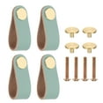 thumbnail image 1 of Uxcell Leather Drawer Pulls Leather Handle Center Cabinet Dresser Knobs with Screws for Dresser Cupboard Closet Doors Blue, 1 of 7