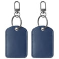 thumbnail image 1 of Uxcell Leather Key Fob, 2 Pack Genuine Leather Key Fobs DIY Keychain Holder for Home Office Keys, Navy Blue, 1 of 6