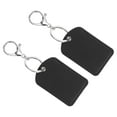 thumbnail image 1 of Uxcell Leather Key Fob, 2 Pack PU Leather Key Fob with Key Rings for ID Key Cards, Black, 1 of 6