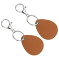 thumbnail image 1 of Uxcell Leather Key Fob, 2 Pack PU Leather Key Fobs Key Chain Holder for ID Key Cards, Brown, 1 of 6