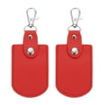 thumbnail image 1 of Uxcell Leather Key Fob, 2 Pcs Leather Key Fobs with Key Rings DIY Keychain Holder for Car Keys, Red, 1 of 5