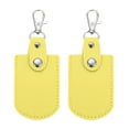 thumbnail image 1 of Uxcell Leather Key Fob, 2 Pcs Leather Key Fobs with Key Rings DIY Keychain Holder for Car Keys, Yellow, 1 of 5