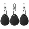 thumbnail image 1 of Uxcell Leather Key Fob, 3 Pack Leather Key Fobs DIY Keychain Holder for Home Office Keys, Black, 1 of 6
