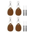 thumbnail image 1 of Uxcell Leather Key Fob, 4 Pack Genuine Leather Air Tag Holder Portable Key Fob Keychain, Brown, 1 of 6