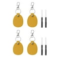 thumbnail image 1 of Uxcell Leather Key Fob, 4 Pack Genuine Leather Air Tag Holder Portable Key Fob Keychain, Yellow, 1 of 6