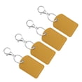 thumbnail image 1 of Uxcell Leather Key Fob, 4 Pack PU Leather Key Fob with Key Rings for ID Key Cards, Yellow, 1 of 6