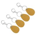 thumbnail image 1 of Uxcell Leather Key Fob, 4 Pack PU Leather Key Fobs Key Chain Holder for ID Key Cards, Yellow, 1 of 6