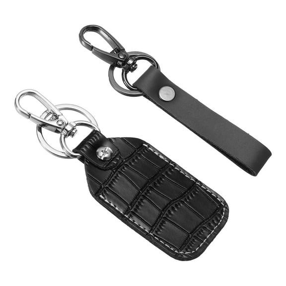 Uxcell Leather Key Fob Keys Cover RFID Keys Fob Protector with Clips Black