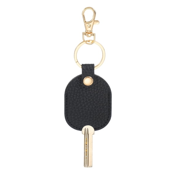 Uxcell Leather Key Sleeve Broken Car Key Loop Replacement with Clasp for Women Black