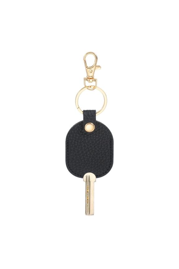 Leather Key Sleeve Broken Car Key Loop Replacement with Clasp for Women Black