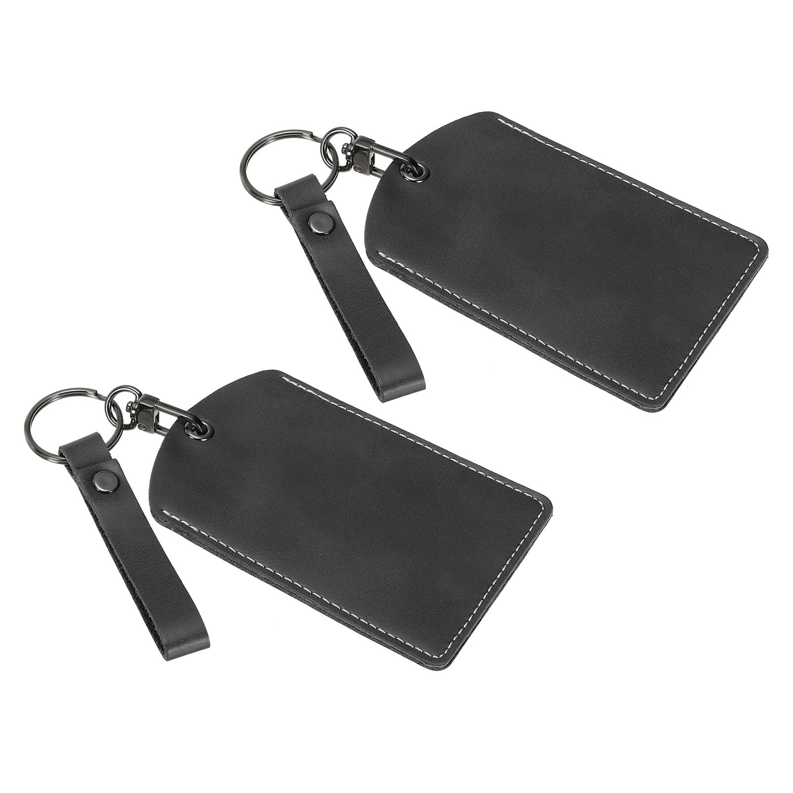 Uxcell Leather Keychain Blanks, 2 Pack Cowhide Key Fobs Kit with Key