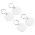 thumbnail image 1 of Uxcell Leather Keychain Blanks, 4 Pack Round PU Leather Key Fob with Key Rings, White, 1 of 6