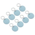 thumbnail image 1 of Uxcell Leather Keychain Blanks, 8 Pack Round PU Leather Key Fob with Key Rings, Light Blue, 1 of 6