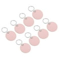 thumbnail image 1 of Uxcell Leather Keychain Blanks, 8 Pack Round PU Leather Key Fob with Key Rings, Pink, 1 of 6