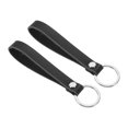 thumbnail image 1 of Uxcell Leather Keychain Key Ring Chain Ring Universally Key Hook Holder Accessories for Men and Women Black 2 Pack, 1 of 6