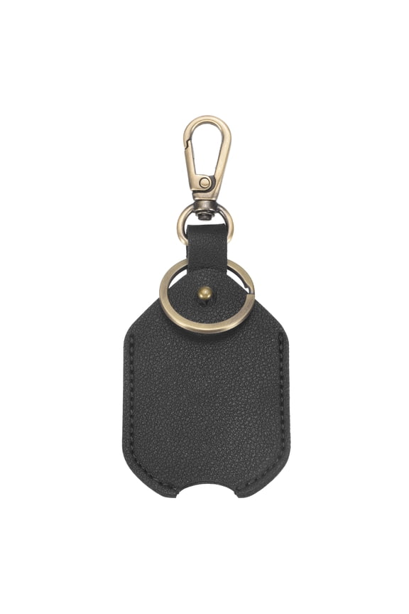 Leather Keys Sleeve (Black) - Car Key Cover, PU Car Key Protector Keys Loop Replacement with Swivel Lobster Clasp for Men & Women