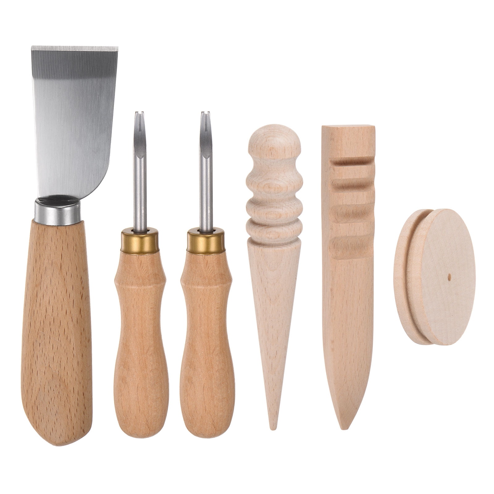 Uxcell Leather Knife Set, Edge Bevelers Cutting Knife Groover 3pcs Wood Burnisher Tool