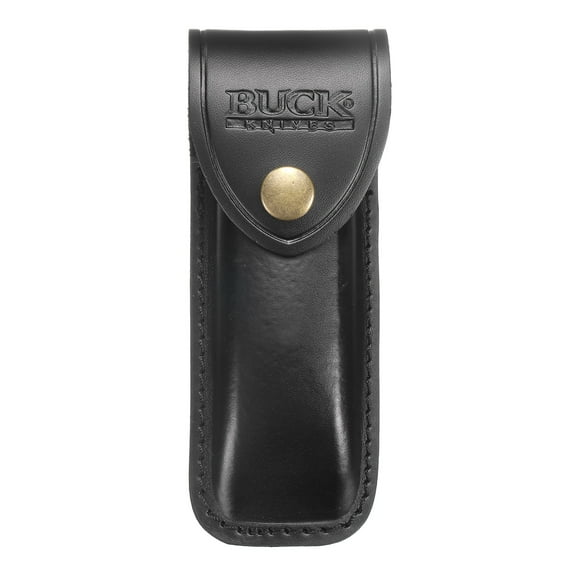 Uxcell Leather Knife Sheath 5.71" with Hole for Belt Folding Knife Camping Outdoors, Black