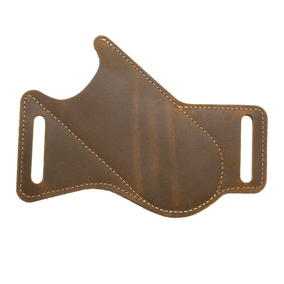 Uxcell Knife Sheath 6.14" x 4.61" Genuine Leather Carry Folding Knife Sheath for Outdoor Climbing Camping Cycling and Hiking, Brown