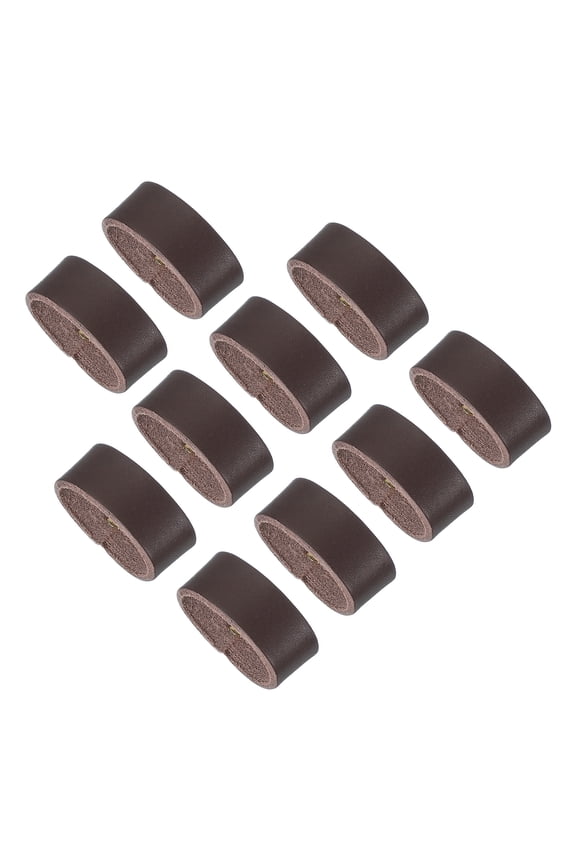 Leather Loop Keeper, 10 Pcs Leather Loops Belt Keeper Loops Retainer Straps Replacement for 1.1 Inch Wide Belts/Straps, Brown