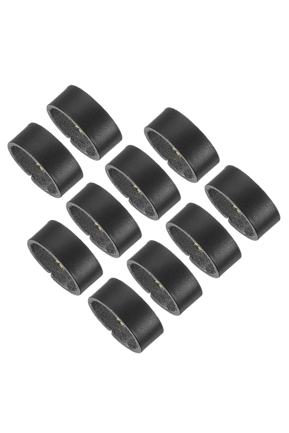 Leather Loop Keeper, 10 Pcs Leather Loops Belt Keeper Loops Retainer Straps Replacement for 1.3 Inch Wide Belts/Straps, Black
