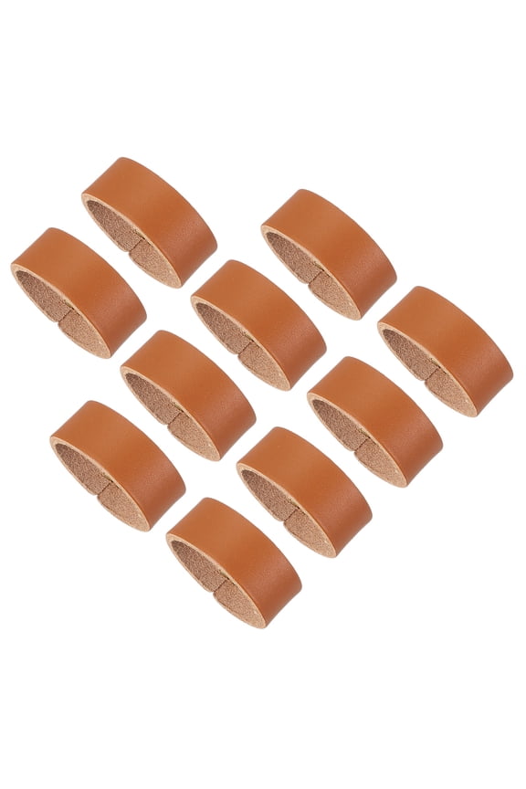 Leather Loop Keeper, 10 Pcs Leather Loops Belt Keeper Loops Retainer Straps Replacement for 1.3 Inch Wide Belts/Straps, Earthy Yellow